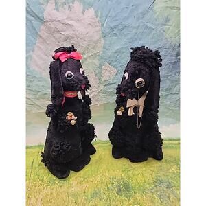 RARE Set Madame Alexander labeled French Poodles 1951 Posy Pets, "Pierre & Zaza"